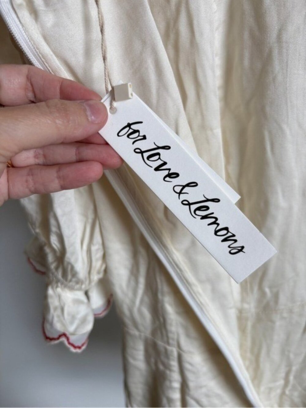 $369 NWT For Love And Lemons “Amor”Embroidered Mini Dress in Cream Sz XS - Picture 9 of 14